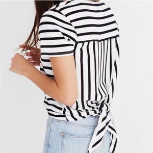 Madewell tie-back striped top